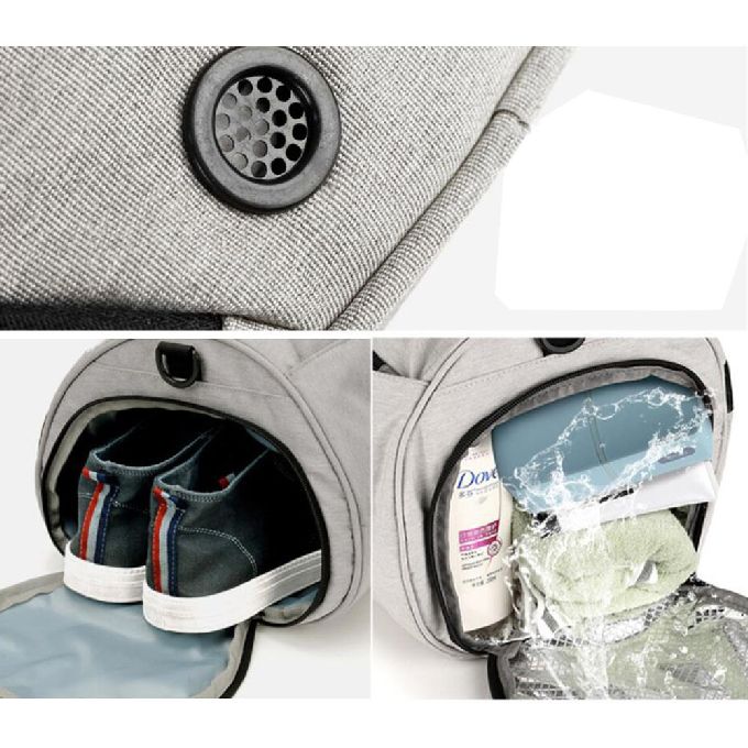 Nylon Gym Duffel Bag With Wet Pocket / Shoes Compartment