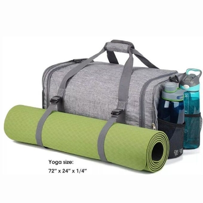 Custom Foldable Sports Gym Bag With Shoes Compartment &amp; Wet Bag Yoga Bag