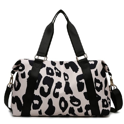 Fashion Leopard Print Gym Bag Custommized Logo Doutdoor Sport Bag Waterproof Oxford Dufffel