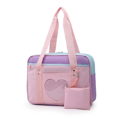 Girl'S School Lunch Bag Customized Logo Travel Handbag Large Capacity With Compatment Pocket