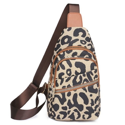 Women'S Leopard Print Chest Bag Customizde Logo Outdoor Crossbody Bag
