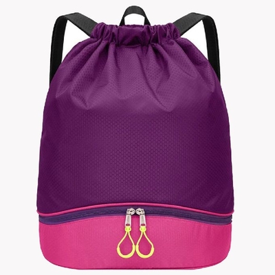 Outdoor Sports Drawstring Basketball Bag Backpack With Shoe Compartment