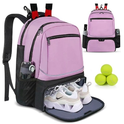 Custom Tennis Backpack For 2 Rackets With Separate Shoe Space To Hold Badminton Squash Racquets