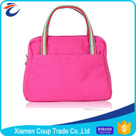 Canvas Womens Tote Bags Romantic Pink Color Suitable For Promotional Gift