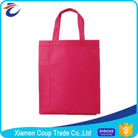 Non Woven Fabric Shopping Bags Beautiful Red Color With Simple Design