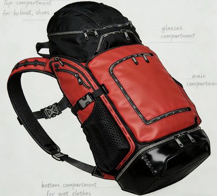 Mesh Back Panel Outdoor Sports Bag with Water-resistant Polyester and Reflective Strips for Gym and Travel