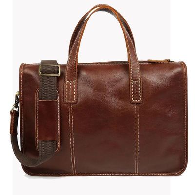 Classic Gloss First Layer Cowhide Laptop Messenger Bags