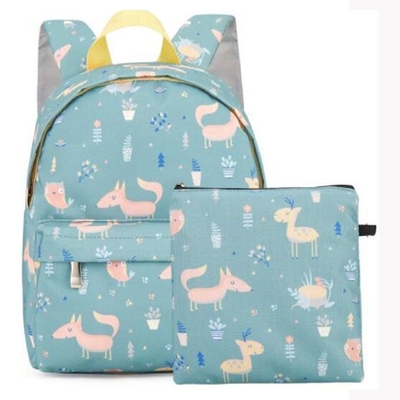 Kids Lightweight Waterproof School Backpack With Snack Bag