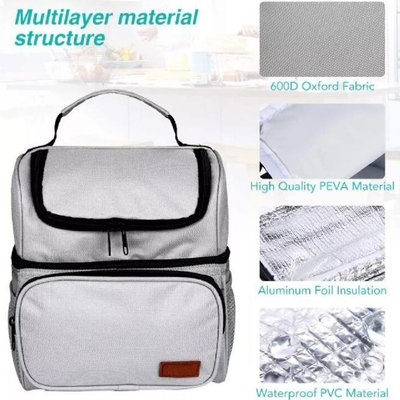 600D Oxford Outside PEVA Foil Liner Insulated Cooler Bag Eco Friendly