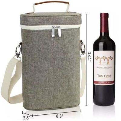 Collapsible 600D Polyester Exterior Insulated Wine Cooler Bag