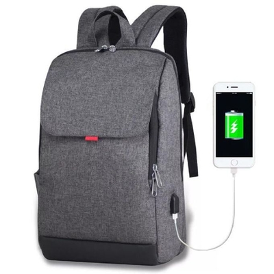 Smart Polyester Slim Notebook Backpack With USB Charging Port