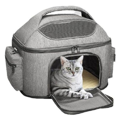 Expandable Portable Pet Handbag With Shoulder Strap Airline Approved