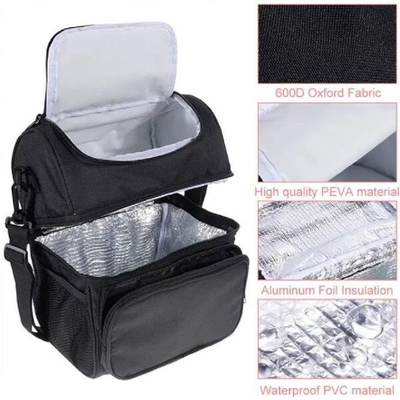 Picnic Insulated Cooler Bags With Adjustable Shoulder Strap Carrying Lunch Box