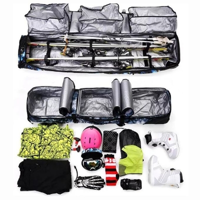 Wheeled Snowboard Luggage Bag Three Independent Compartment For Ski Boots