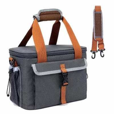 15l Portable Foldable 600d Oxford Cloth Cooler Lunch Bag With Shoulder Strap