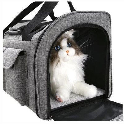 Custom Logo Outdoor Pet Carrier Travel Bag Breathable Multi Pocket