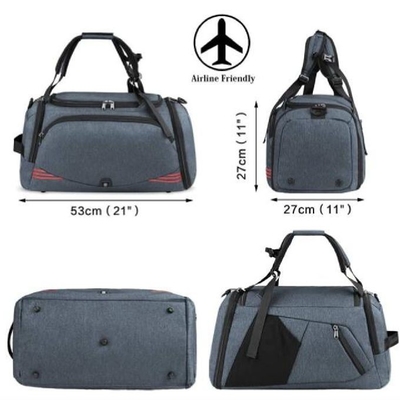 Large Hand Luggage Fitness Custom Sports Bags With Backpack Shoe Compartment