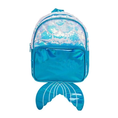 Customized Logo Waterproof Mermaid Blue Duffel Bags Kids School Bags Backpack