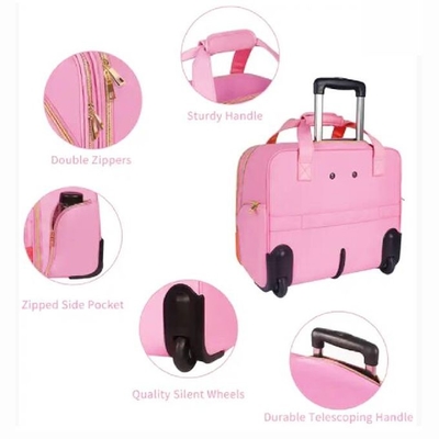 Women Travel Carry On Weekender Trolley Bags Business Laptop Rolling Briefcase With Wheels