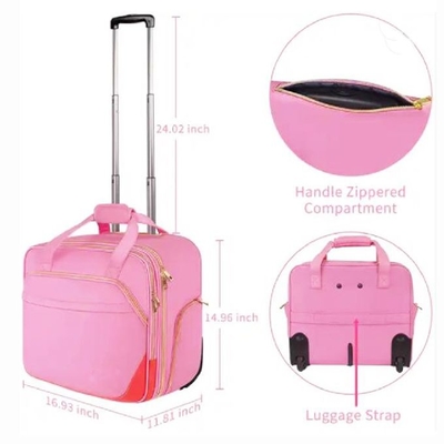 Women Travel Carry On Weekender Trolley Bags Business Laptop Rolling Briefcase With Wheels