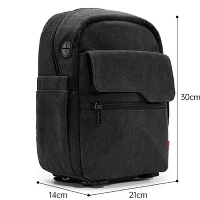 Slr Canvas Camera Bag Photography Shoulder Crossbody Bag With Waterproof Cover