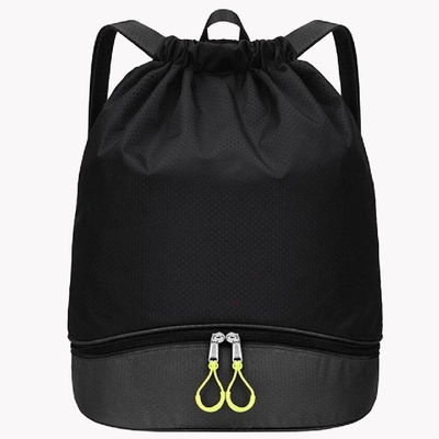 Outdoor Sports Drawstring Basketball Bag Backpack With Shoe Compartment