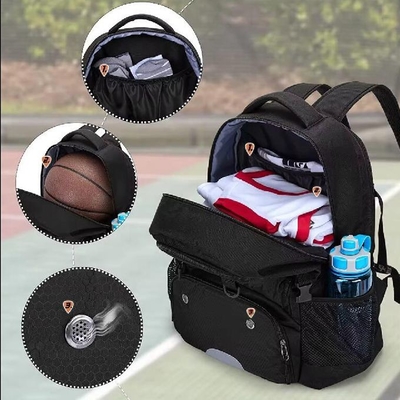 Custom Waterproof Basketball Bag Sports Backpack With Separate Ball Holder &amp; Shoes Compartment