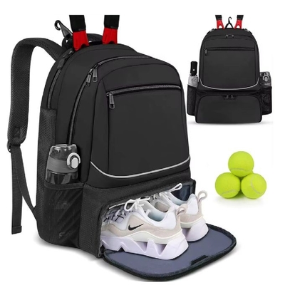 Custom Tennis Backpack For 2 Rackets With Separate Shoe Space To Hold Badminton Squash Racquets