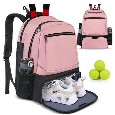 Custom Tennis Backpack For 2 Rackets With Separate Shoe Space To Hold Badminton Squash Racquets