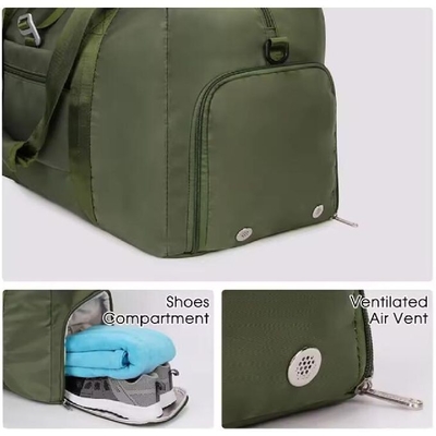 Gym Duffel Bag With Wet Pocket Shoes Compartment Portable Overnight Weekender Bag