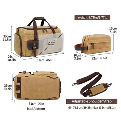 Large Capacity Garment Luggage Duffle Overnight Casual Gym Weekender Sports Canvas Duffel Bags