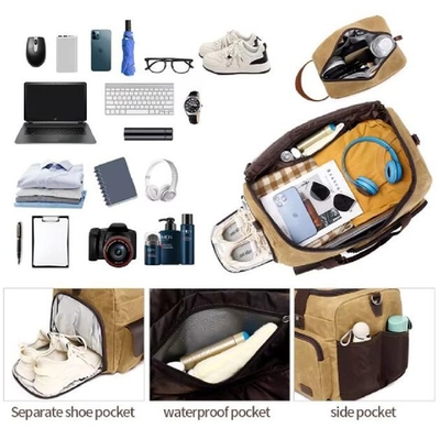 Large Capacity Garment Luggage Duffle Overnight Casual Gym Weekender Sports Canvas Duffel Bags