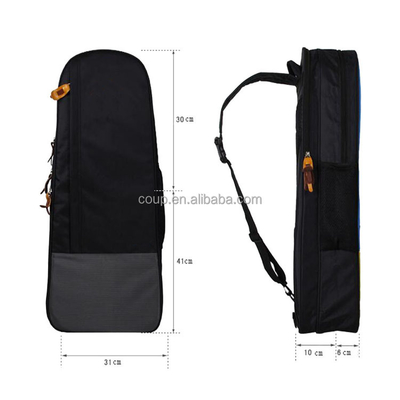 30L Black Nylon Sports Bag with Padded Straps & Reflective Strips