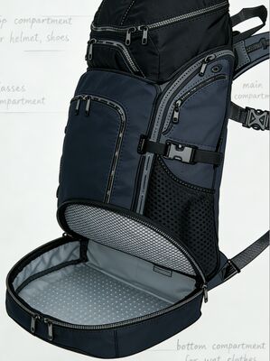 Customized Logo Outdoor Sports Bag with Water-resistant Polyester and Mesh Back Panel for Breathability