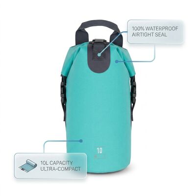 Waterproof Dry-Wet Separation Swimming Bag with Splash-Proof Zipper Separate Wet Pocket Compact Pool Training Equipment