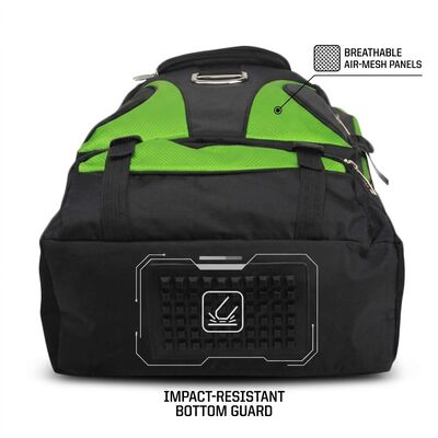 Wheeled Cricket Kit Bag with Multiple Bat Compartments Reinforced Bottom Panel Heavy-Duty Wheels Team Equipment