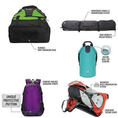 Heavily Padded Ski Boot Bag with Separate Helmet Compartment Heavy-Duty Zipper Dual Carry Handles Winter Sports Travel