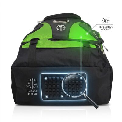 Ventilated Golf Shoe Bag with Reinforced Bottom Panel Carry Handle Zippered Accessory Pocket Travel Course Storage