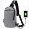 Unisex Multifunctional USB Charging Nylon Chest Bag