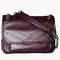 Retro Pleated V Pattern Cow Leather One Shoulder Messenger Bag For Women