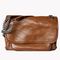 Retro Pleated V Pattern Cow Leather One Shoulder Messenger Bag For Women