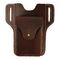 Men'S Cowhide Leather Mobile Phone Belt Pouch 16.9x3.5x15.9cm