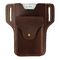 Men'S Cowhide Leather Mobile Phone Belt Pouch 16.9x3.5x15.9cm