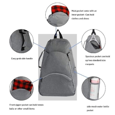 600 Denier Polyester Badminton Racket Backpack With Shoe Compartment