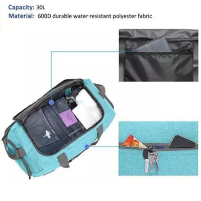 Water Resistant 400D Polyester Weekender Duffel Bag With Shoe Compartment