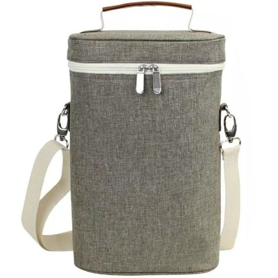 Collapsible 600D Polyester Exterior Insulated Wine Cooler Bag