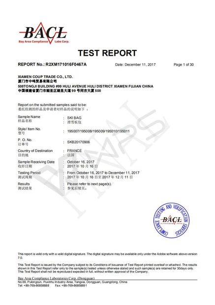 China FUJIAN LEADING IMPORT AND EXPORT CO.,LTD. Certification